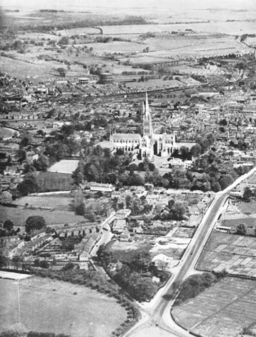 Salisbury cathedral from the air