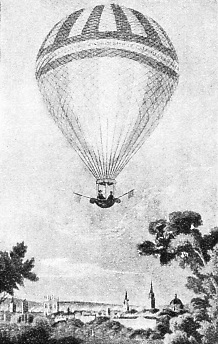 ASCENDING FROM MERTON FIELDS, OXFORD, on July 7, 1810, James Sadler made a voyage of two and a half hours in this balloon