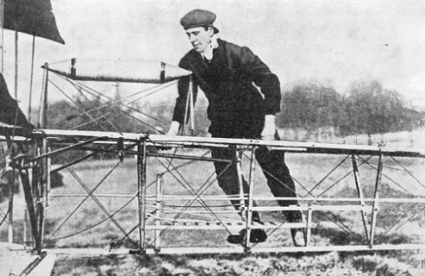 A. V. ROE WITH HIS PIONEER MACHINE OF 1909
