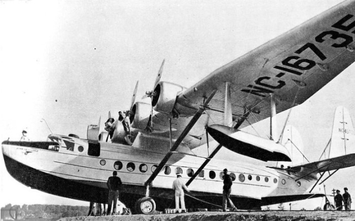 THE BERMUDA CLIPPER being prepared at Port Washington for a survey flight