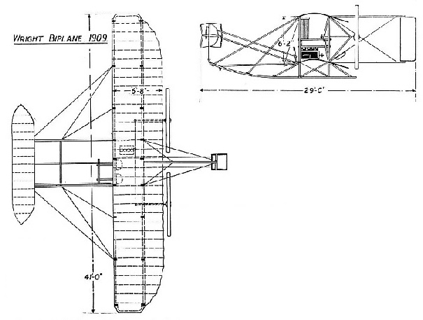 Diagrams of the Short Wright biplane of 1910