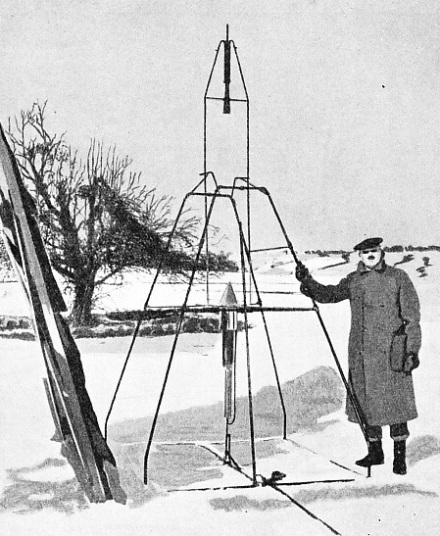 A liquid oxygen-petrol rocket which was fired on March 16, 1926, at Auburn, Massachusetts by Prof Goddard