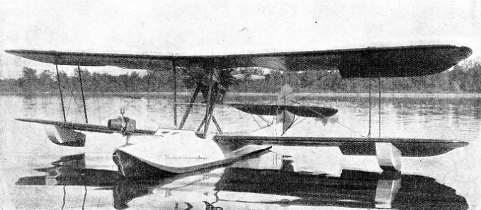 A VEDETTE FLYING BOAT with a survey camera mounted on the nose