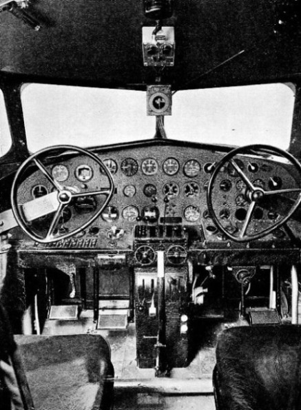 CONTROLS AND INSTRUMENT PANEL of a Lockheed Electra