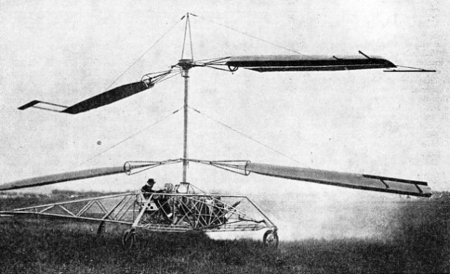D’ASCANIO’S HELICOPTER made a vertical ascent of over 20 feet in 1930