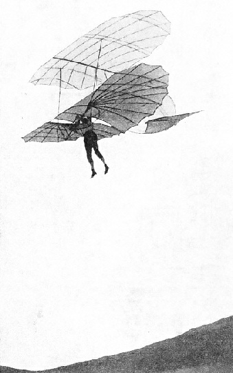 THIS GLIDER, built by Otto Lilienthal in 1895, had a span of 18 feet and a total area of 200 square feet