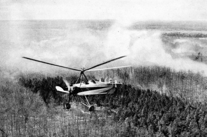 AUTOGIRO AIRCRAFT DIRECTING FIRE-FIGHTING in Canada