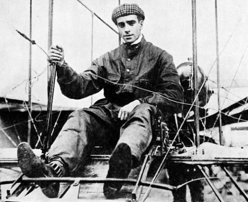 CLAUDE GRAHAME-WHITE at the controls of one of his machines