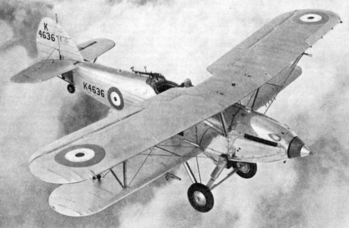 DUAL CONTROL IS FITTED to the Hawker Hind in its training form