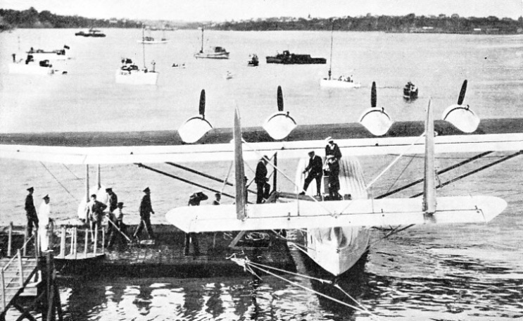 Pan American Flying Boat in the Harbour at Auckland