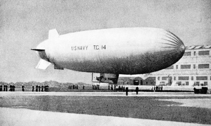 The American airship T.C.14 shown at Lakehurst, New Jersey