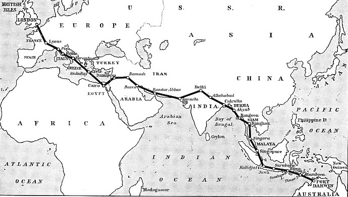 The Route Followed in the First England-Australia Flight