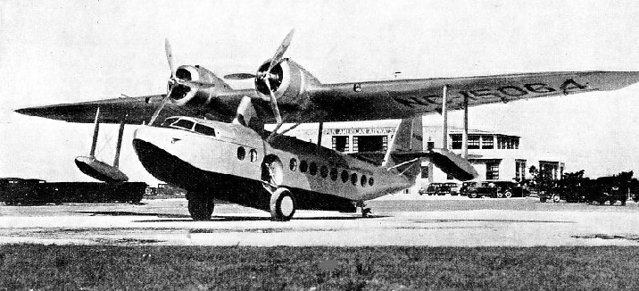 AMPHIBIAN FLYING BOATS are particularly useful on some of the Pan American routes