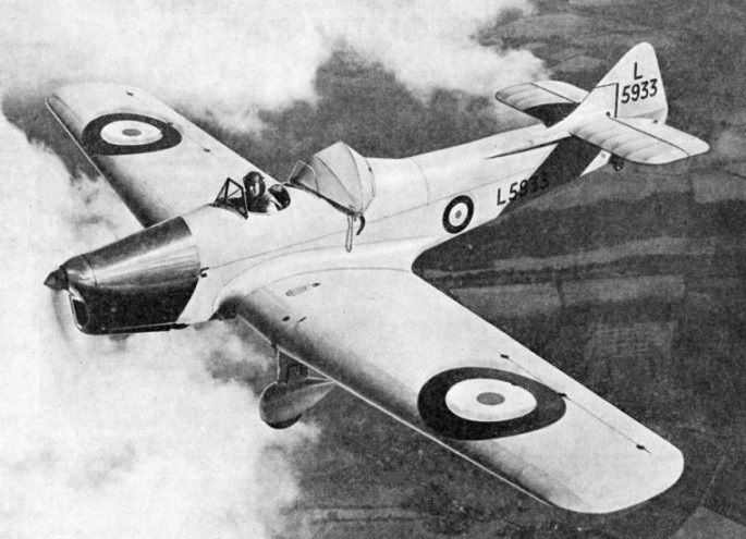 A Miles Magister in use as an RAF trainer, it has a Gipsy Major engine 