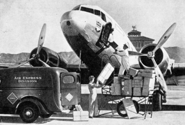 LOADING AIR EXPRESS on to a United Air Lines aeroplane