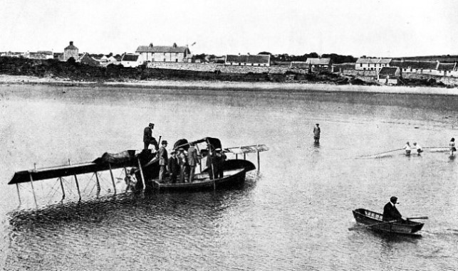 WRECKAGE OF THE AEROPLANE in which Hawker had competed for a £5,000 seaplane competition in 1913