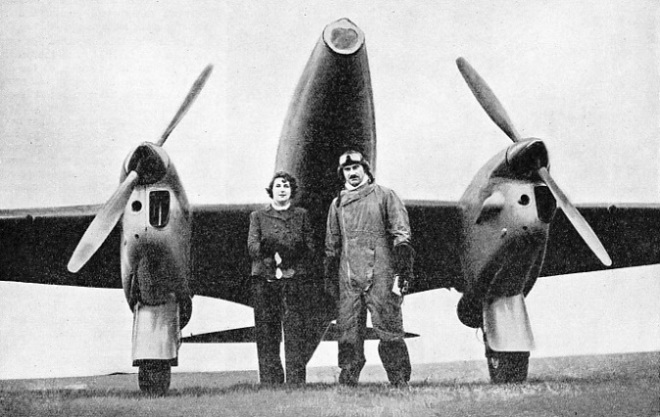A RECORD FLIGHT TO CAPETOWN AND BACK was made by Flying Officer A. E. Clouston with Mrs. Kirby Green as co-pilot in November 1937